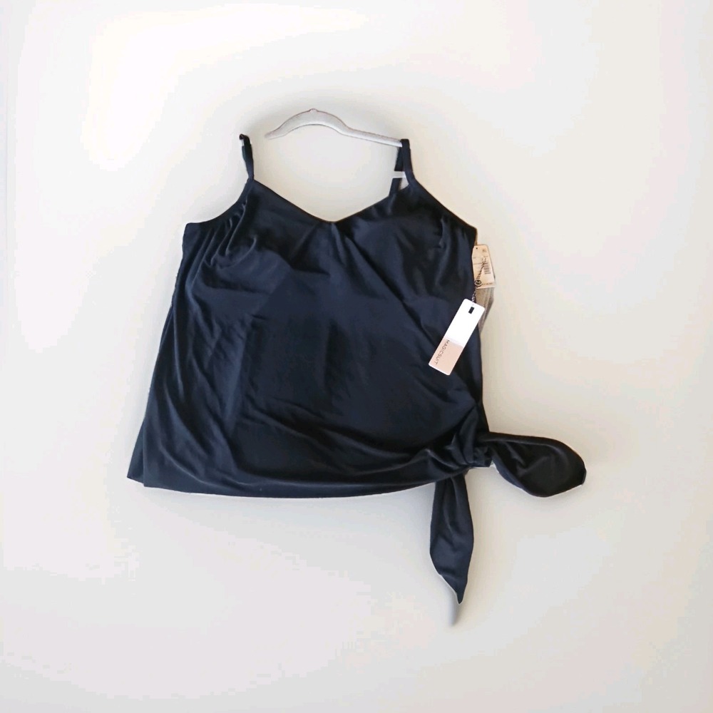 Magicsuit Alex Side Tie Tankini Top Black Slimming Swimsuit Womens Size 20W